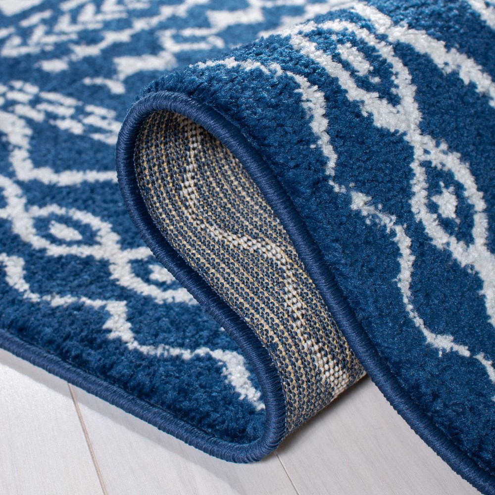 SAFAVIEH Tulum Ronald Oriental Area Rug, Navy/Ivory, 6'7" x 6'7" Square - Image 4
