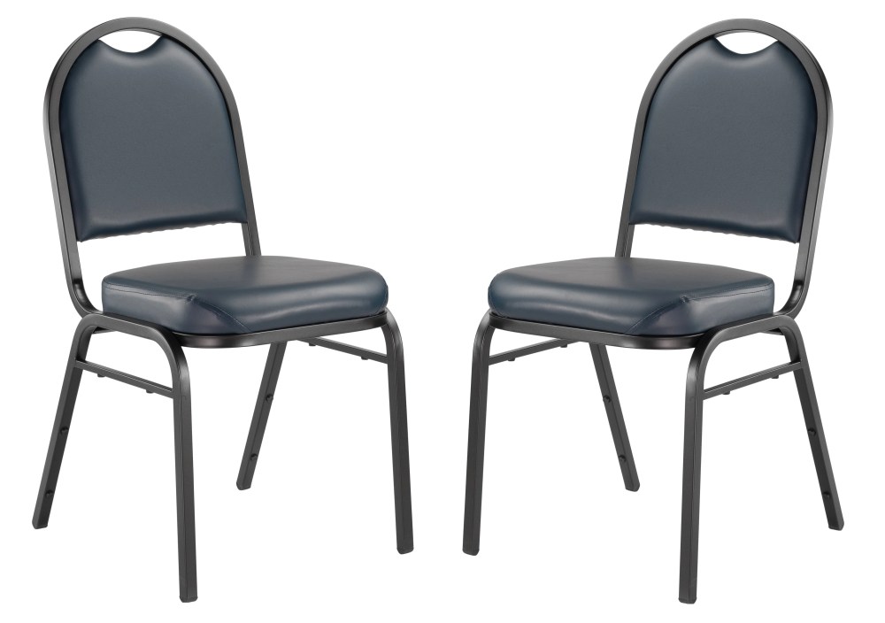 (Pack of 2) NPS 9200 Series Premium Vinyl Upholstered Stack Chair, Midnight Blue Seat