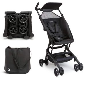 Munchkin Sparrow Ultra Compact Lightweight Travel Stroller for Babies & Toddlers, Black, Unisex
