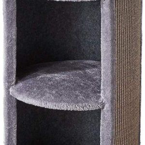 Two by Two Juniper Two-Level 25.5-inch Column Style Cat Condo,  Bed and Scratch Pad