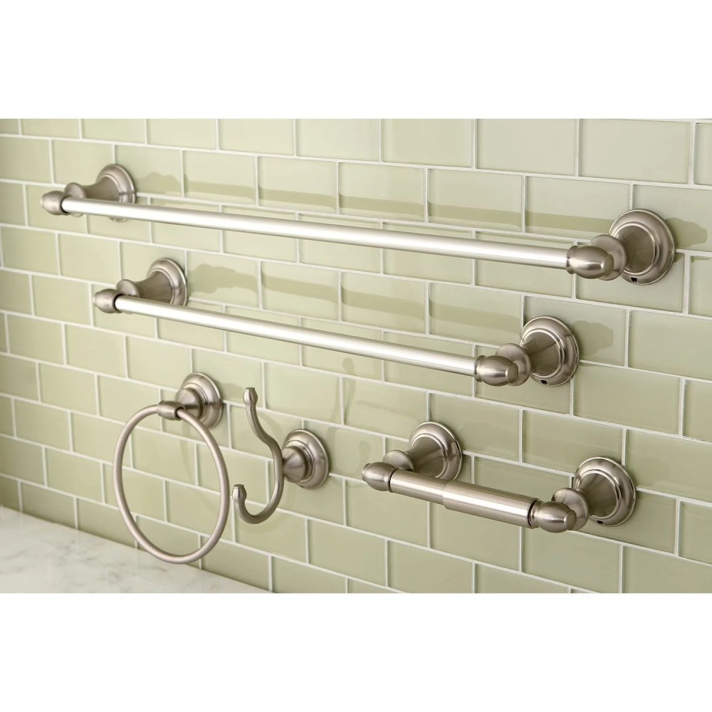 Kingston Brass BAHK2612478SN 5 Piece Provence Collection Towel Bar Bath Hardware Set, Satin Nickel - Image 6