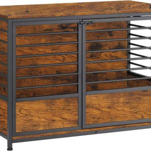 Oumilen Large Dog Crate Cage Living Room Side End Table,  Brown