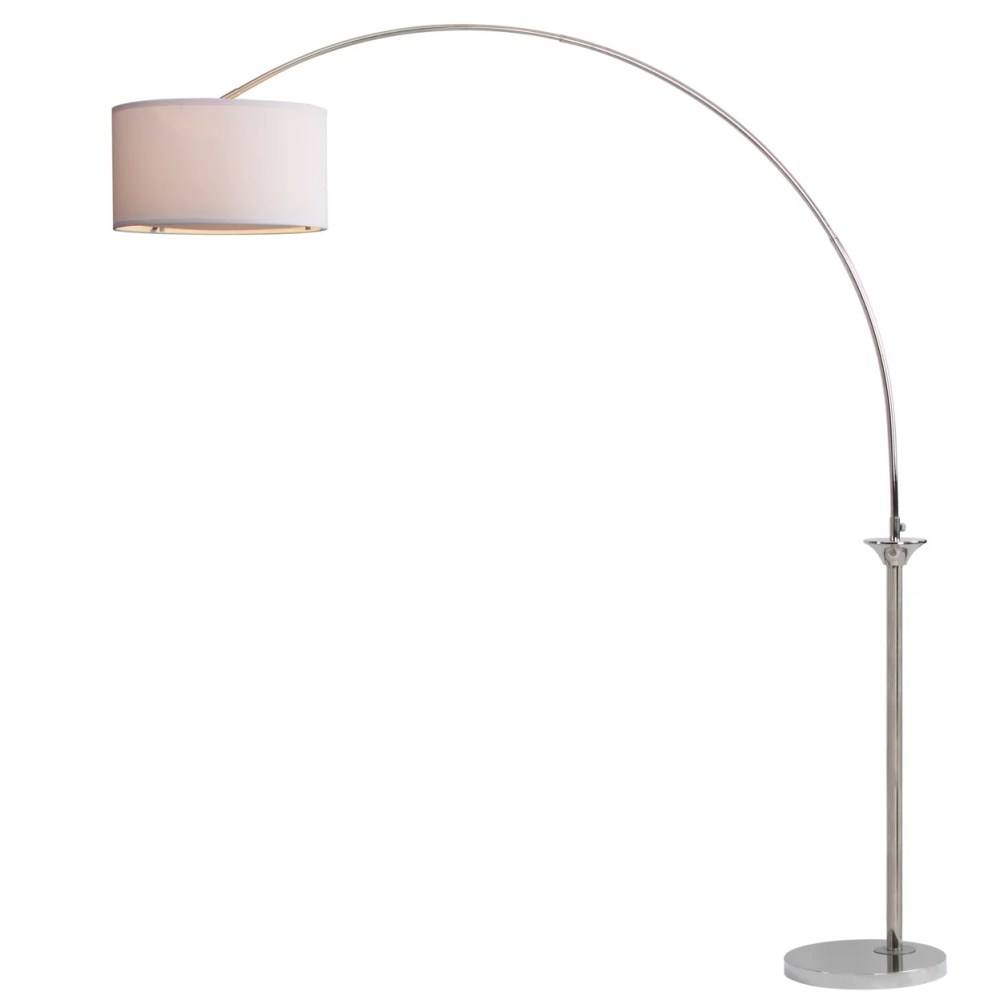 SAFAVIEH Mira 84 in. H Modern Glam Arc Floor Lamp, Shine Nickel - Image 3