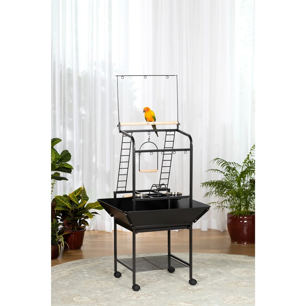 Prevue Pet Products Wrought Iron Cockatiel Parrot Playstand, Black - Image 3