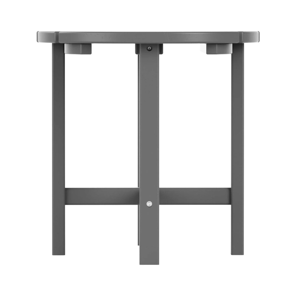 Garden 3-Piece Set Classic Plastic Adirondack Porch Rocking Chair with Round Side Table Included, Gray - Image 5