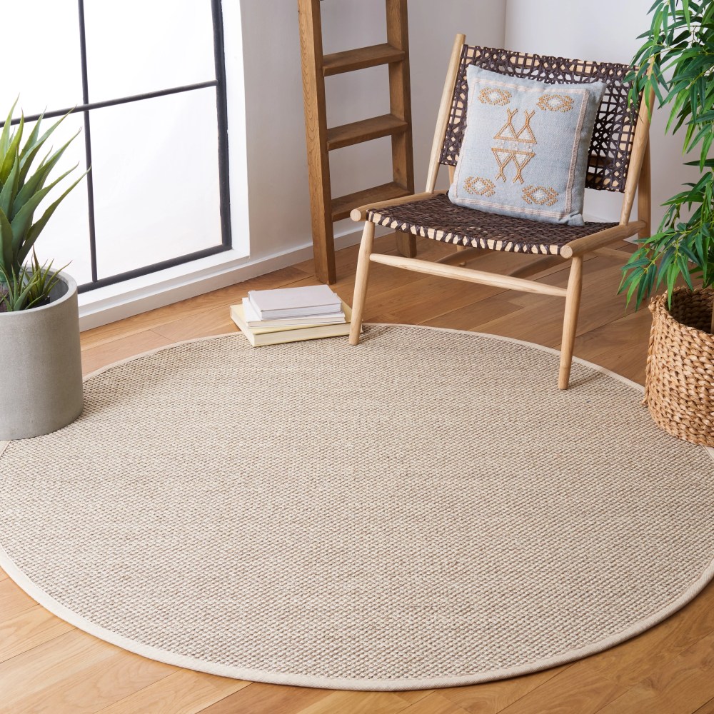 Safavieh Natural Fiber Kentigern Solid Area Rug, Marble/Beige, 4" x 4" Round - Image 13