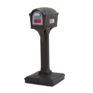 Simplay3 Dig Free Easy Up Classic Plastic Mailbox,  Black,  Rust Resistant