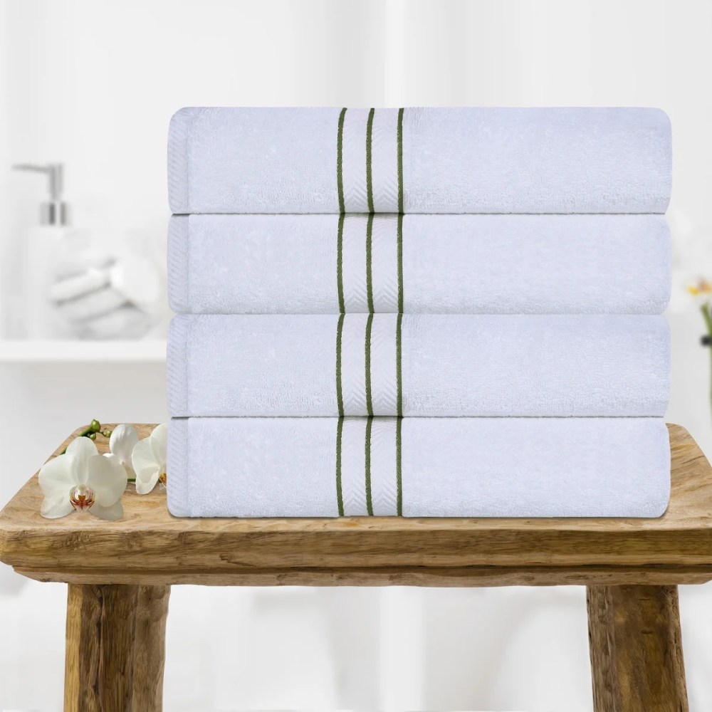 Superior Turkish Cotton Ultra-Plush Bath Towel Set of 4, Forest Green - Image 4