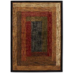 Home Dynamix Royalty Vega Contemporary Geometric Area Rug, Black/Brown, 9'2"x12'6"