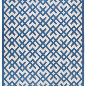 Safavieh Courtyard Alvin Geometric Indoor/Outdoor Area Rug,  Navy/Beige,  9" x 12"