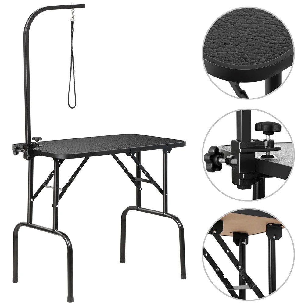 Yaheetech Professional 32" Foldable Pet Grooming Table with Arm Noose and Mesh Tray - Image 6