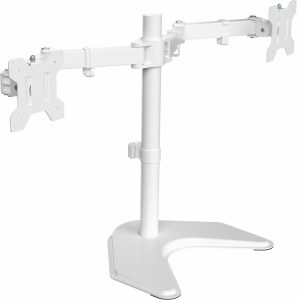 VIVO White Dual Monitor Desk Stand Mount,  Fits Up to 27" Computer Screens