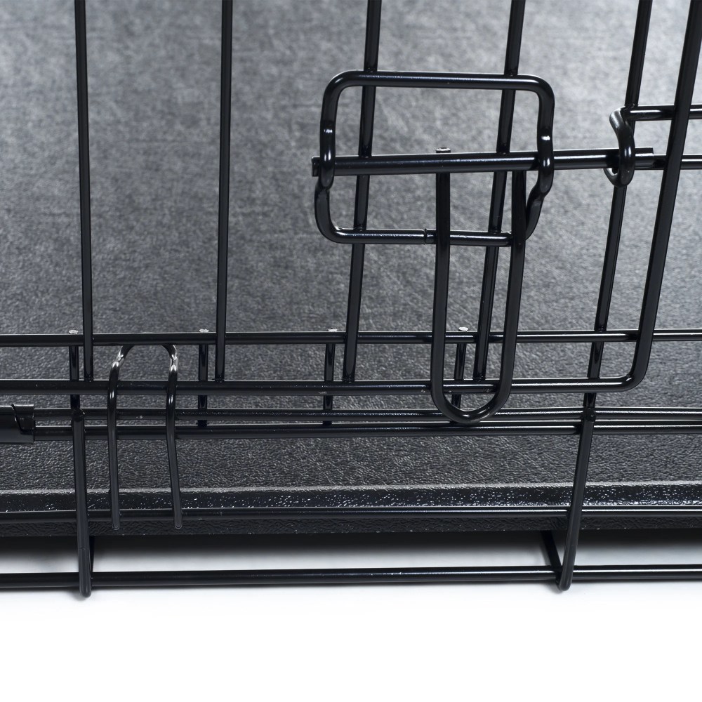 36-inch Dog Crate - Double Door Pet Kennel with Divider Panel - Foldable Dog Cage with Carry Handle for Portability and Storage by PETMAKER (Black) - Image 4
