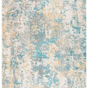 SAFAVIEH Madison Nita Vintage Floral Area Rug, Teal/Gold, 6" x 9"