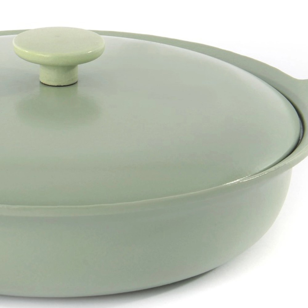 BergHOFF Ron 11" Cast Iron Deep Skillet 3.5Qt. with Lid, Green - Image 5