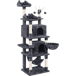 Renwick 67" H Multi-Level Cat Tree Cat Tower with Condos,  Dark Gray