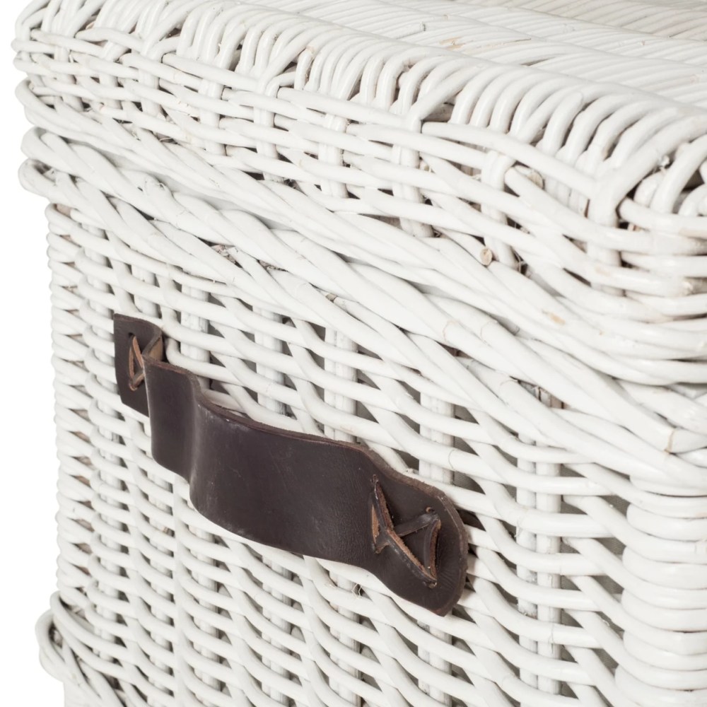 SAFAVIEH Navarro Rattan Coffee Table Trunk White - Image 2