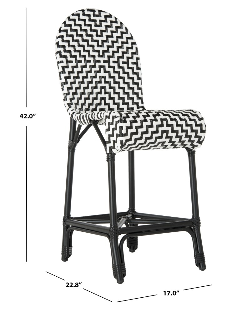 Safavieh Shea Outdoor French Bistro Counter Stool with Footrest - Image 4