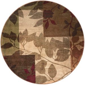 Home Dynamix Tribeca Amelia Contemporary Geometric Floral Indoor Area Rug, Beige/Brown, 7'10" Round