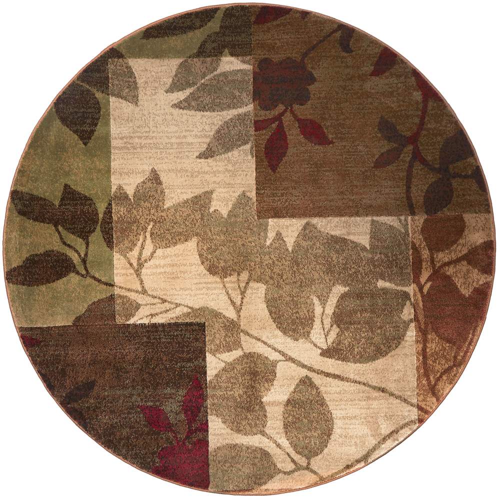 Home Dynamix Tribeca Amelia Contemporary Geometric Floral Indoor Area Rug, Beige/Brown, 7'10" Round