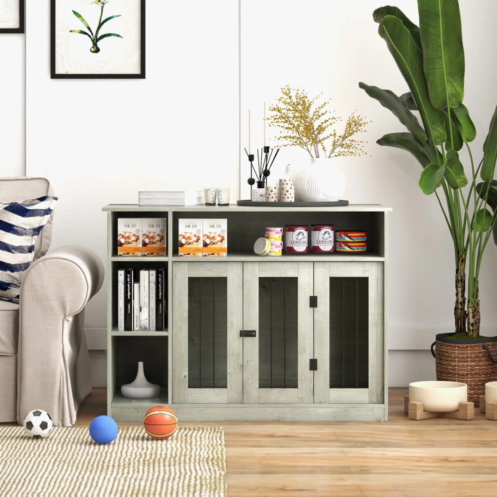 PawHut Furniture Style Dog Crate End Table W/ Adjustable Shelf Storage Space - Image 7