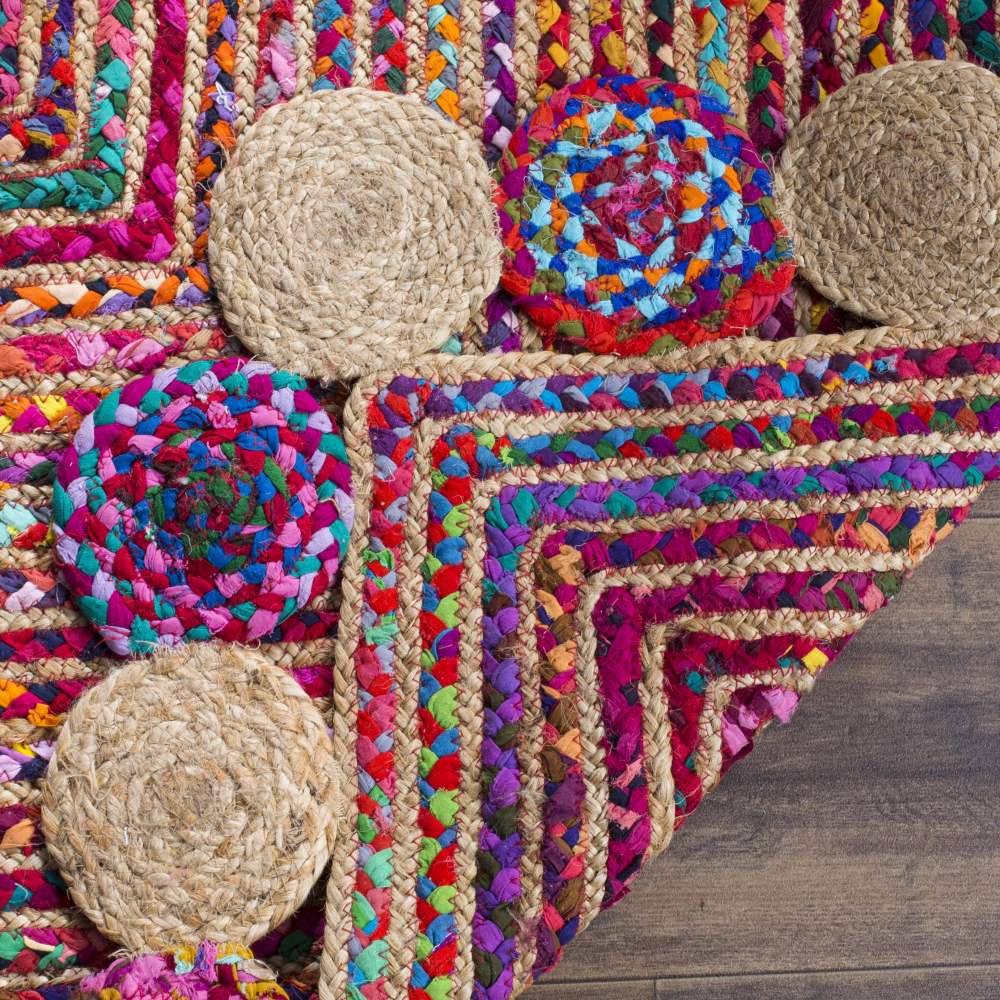SAFAVIEH Cape Cod Kyle Geometric Area Rug, Red/Multi, 5" x 8" - Image 5