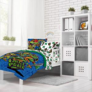 Paramount Nickelodeon TMNT Mutant Mayhem 5 Piece Twin Bed Set with Sham, 100 Microfiber