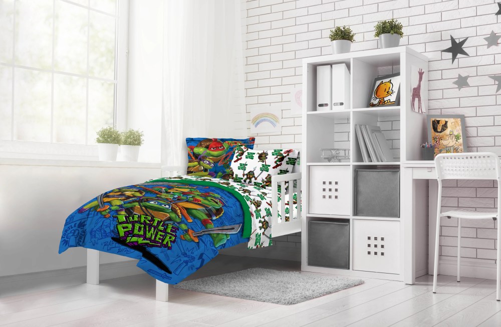 Paramount Nickelodeon TMNT Mutant Mayhem 5 Piece Twin Bed Set with Sham, 100 Microfiber