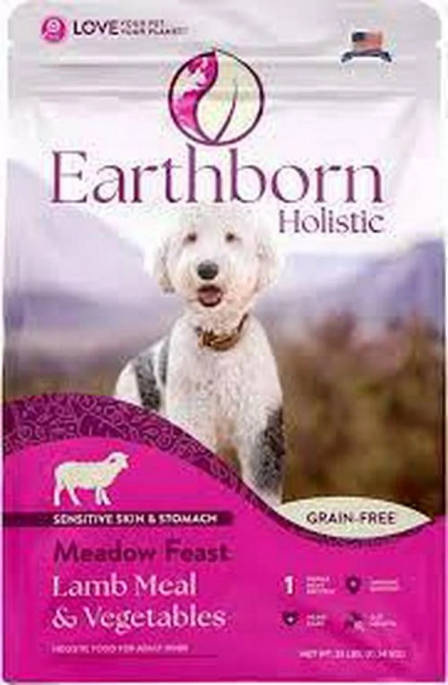 Earthborn Holistic Meadow Feast Grain Free Lamb Dry Dog Food 25 lb