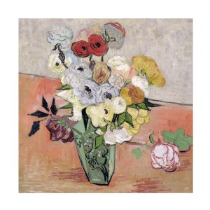 Trademark Fine Art Vincent van Gogh Roses and Anemones, 1890 Canvas Wall Art - 2424
