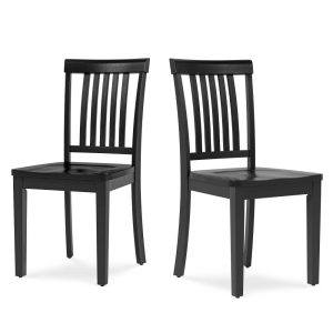 Wooden Windsor Dining Chairs Set of 2, for Kitchen, Dining Room,Black