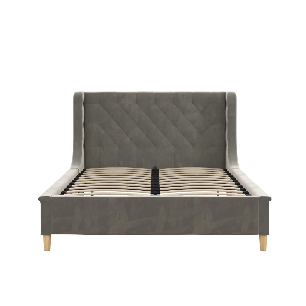 Max & Finn Ambrosia Kids' Full Upholstered Bed, Gray Velvet - Image 4