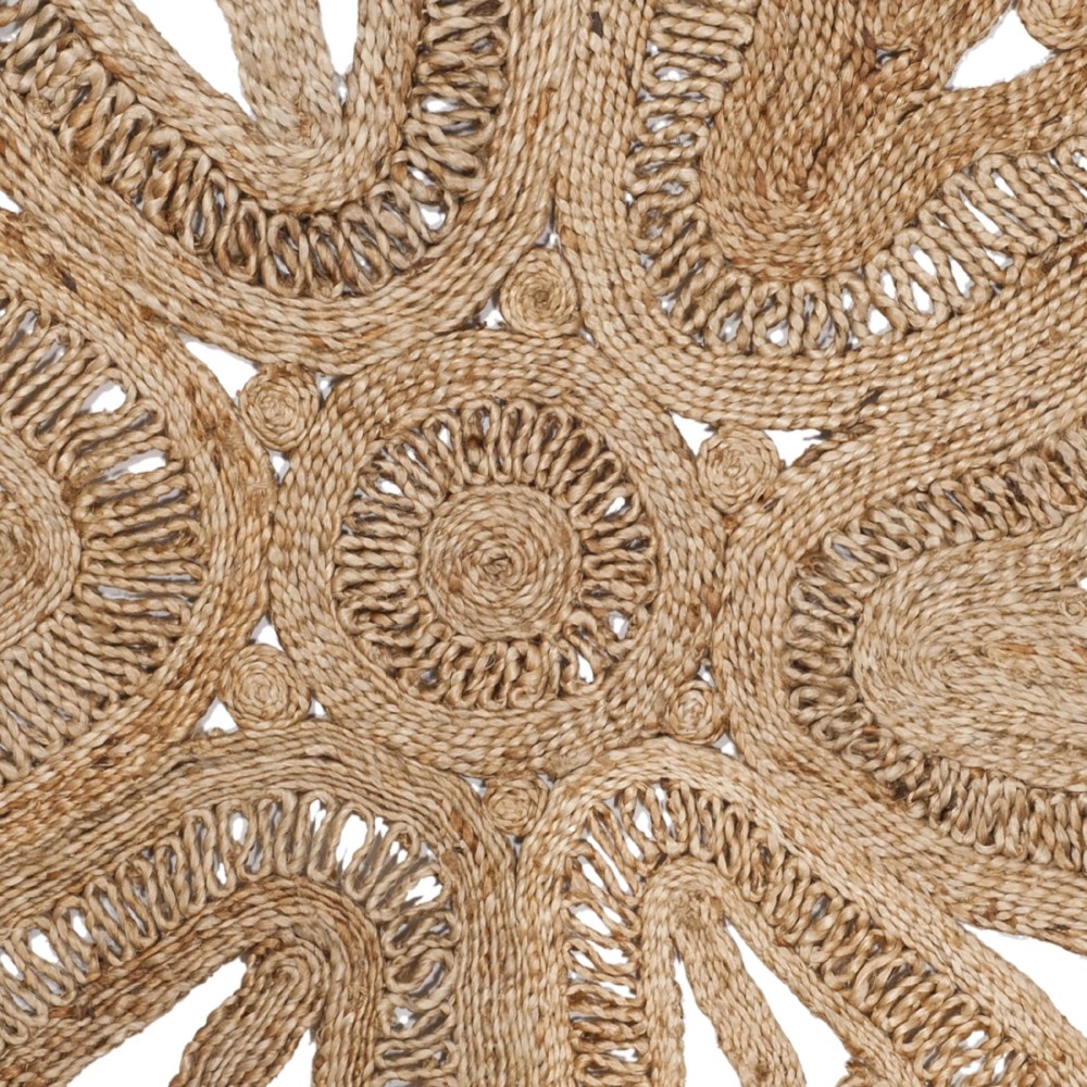 SAFAVIEH Natural Fiber Stamen Braided Jute Area Rug, Natural, 6" x 6" Round - Image 5