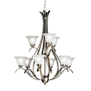 2520NI Kichler Lighting Dover - 9 Light Chandelier - With Transitional Inspirations - 37 Inches Tall By 27.75 Inches Wide -Traditional