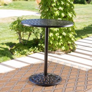 Cobb Outdoor Cast Aluminum Bar Table, Shiny Copper Finish