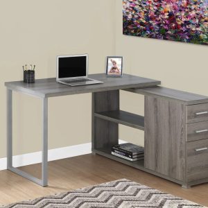 Monarch Specialties Computer Desk, L-Shaped, Corner, 3 Drawers, 2 Open Shelves Leg, 47"L X 47"W