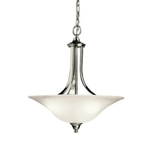 Kichler Dover 17 3/4" Wide 3-Light Brushed Nickel White Glass Pendant