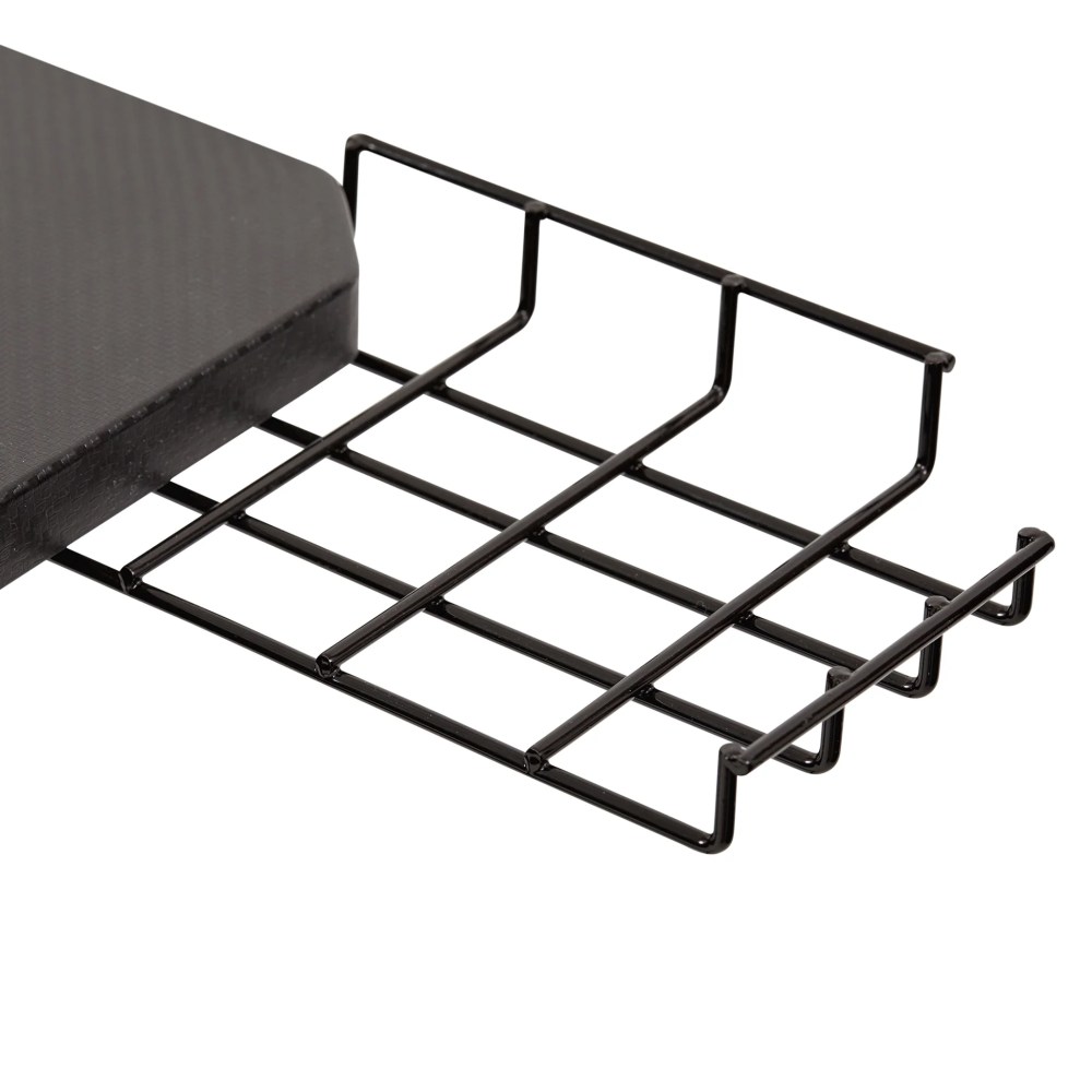 Seville Classics airLIFT Computer Writing Study Desk, Black and Red, 47" Carbon Fiber Z Frame - Image 6