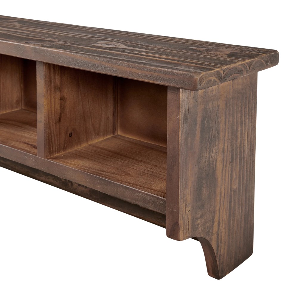 Alaterre Furniture Pomona Industrial 48 in. Solid Wood & Metal Coat-Rack With 6 Strong Coat Hooks and 4 Cubbies - Image 8