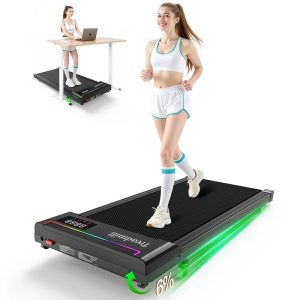 2 in 1 Walking Pad,  2.5HP Under Desk Treadmill,  Brushless Motor , 0.6-4 MPH Speed Range,  Portable Running Walking Machine