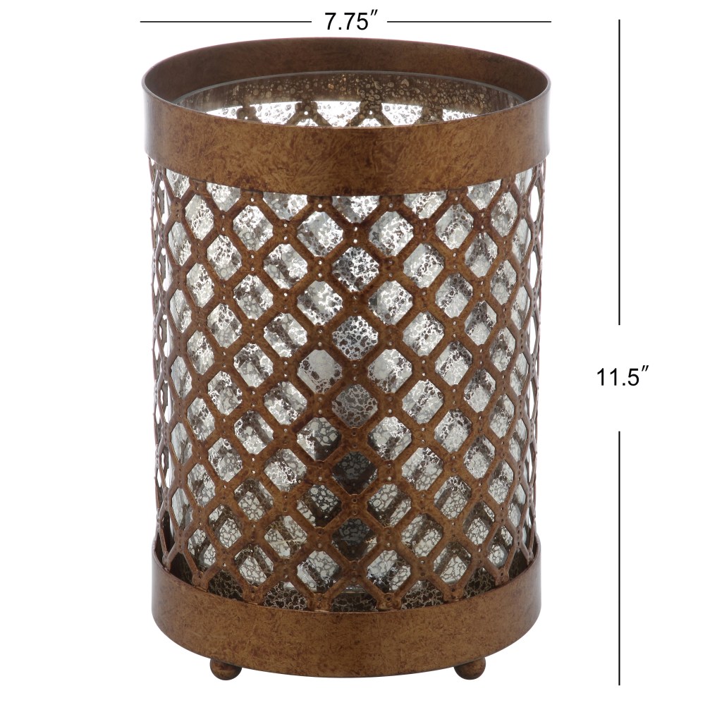 Safavieh Borden 11.5 in. H Hurricane Table Lamp, Gold, Set of 2 - Image 3