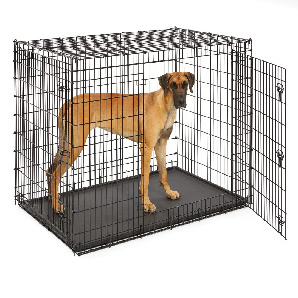 Solutions by MidWest Homes for Pets 54-Inch Drop Pin Crate for Giant Breeds Over 100 lbs, Double Door Dog Crate with Leak-Proof Tray & Secure Latches, Durable Drop Pin Construction - Image 2