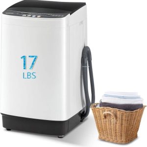 17Lbs Portable Washing Machine with10 Washing Programs,2.2 Cu. Ft. Full Automatic Washer and Spinner Combo