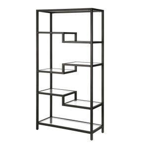Evelyn&Zoe Johann 68" Tall Rectangular Bookcase,Blackened Bronze