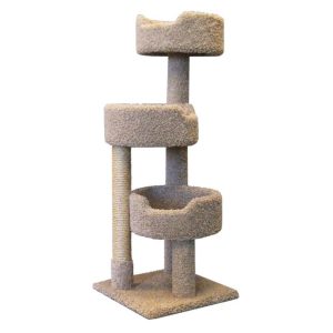 New Cat Condos 52-in Cat Tree & Condo Scratching Post Tower,  Beige
