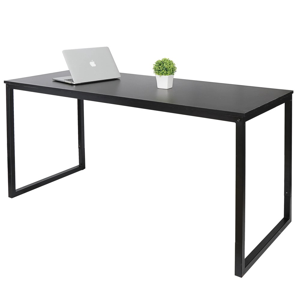 ZENY 47" Laptop Computer Desk Modern Modern Workplace Studio,Black Metal Frame