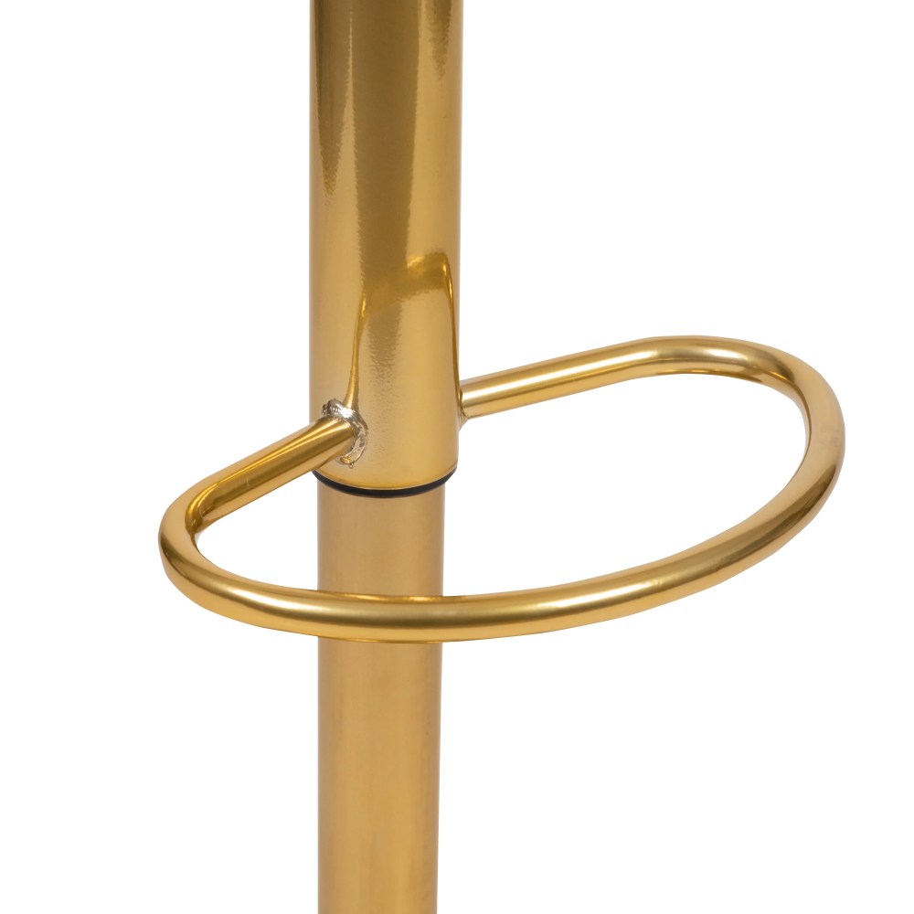 Flash Furniture Vincent Modern Black Vinyl Adjustable Bar Stool with Back, Counter Height Swivel Stool with Gold Pedestal Base, Set of 2 - Image 11