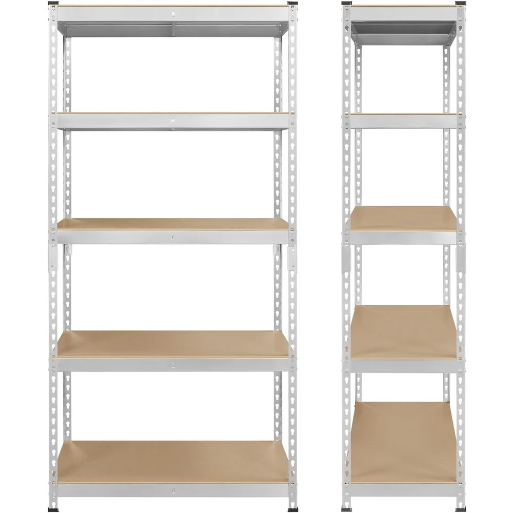 Alden Design 5-Shelf Boltless & Adjustable Steel Storage Shelf Unit, Silver, Holds up to 705 lb Per Shelf - Image 2