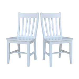 International Concepts Set of 2 Solid Wood Dining Chairs in White