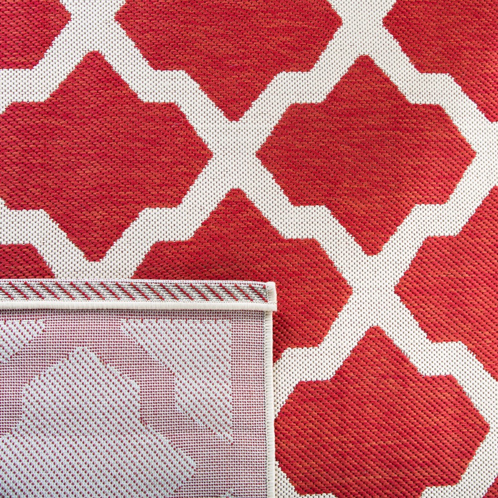 Safavieh Courtyard Amber Geometric Indoor/Outdoor Area Rug, Red/Bone, 6'7" x 9'6" - Image 8